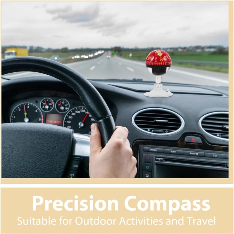 SOLUSTRE Portable Car Compass with Suction Cup Dashboard Digital Compass for Windshield Marine Outdoor Navigation - Image 2